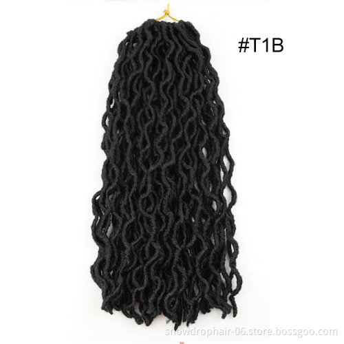 Synthetic Gypsy Locs Extension Braids Wavy Curly Crochet Braid Hair Goddess Faux Locs